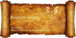 Kocsis Gejza névjegykártya