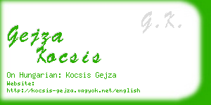 gejza kocsis business card